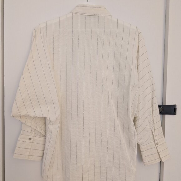 Massimo Dutti Oversized Shirt with Silver Threads - Picture 2 of 2
